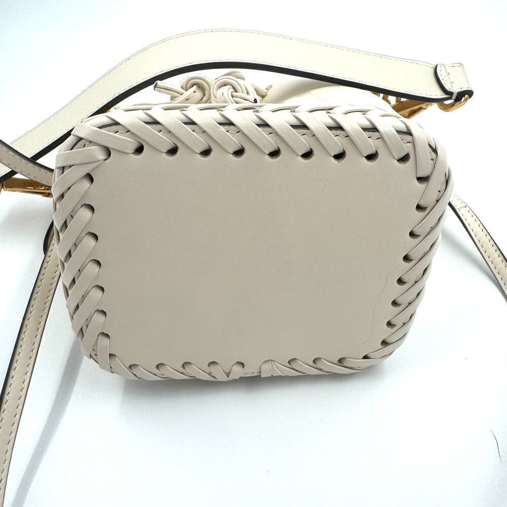 Fendi Ivory Cream Leather Mon Tresor Whipstitch Woven Neut Mini Bucket Bag‎ GHW - Picture 4 of 16